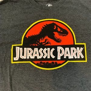 Jurassic Park Grey Graphic Tee Shirt Men's Large